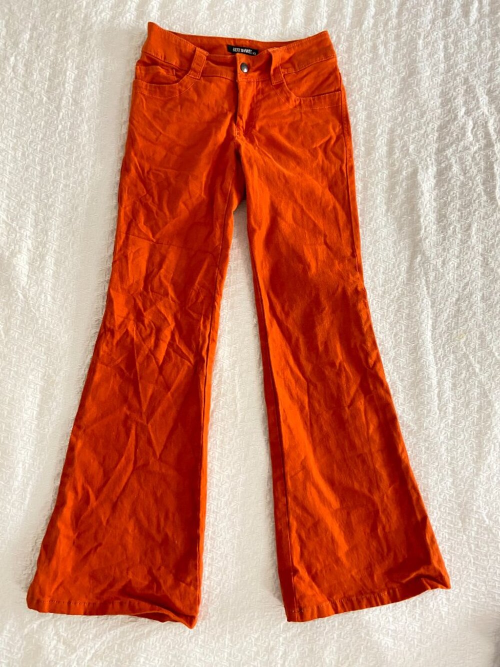 Orange Flare Jeans Low Rise Y2K Pants Size XS